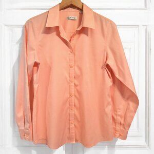 Orvis all cotton button down shirt in salmon/peach shade